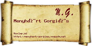 Menyhért Gorgiás névjegykártya